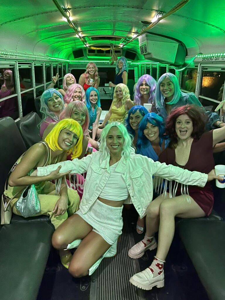 Girls in party bus